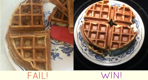 uncooked batter waffle iron