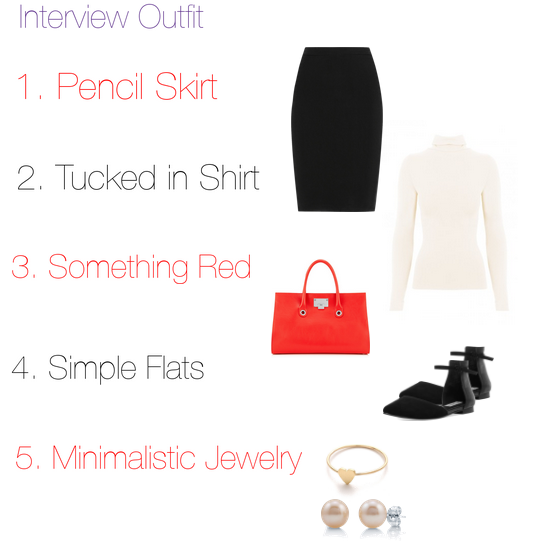 pencil skirt minimalist jewelry