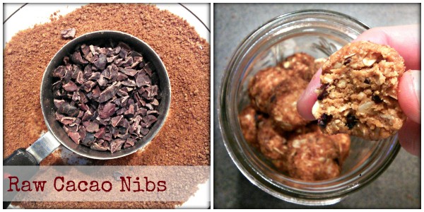 super food raw cacao nibs peanut butter energy balls