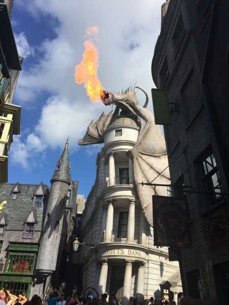 Diagon Alley Gringotts Dragon Wizarding World of Harry Potter universal studios Orlando Florida