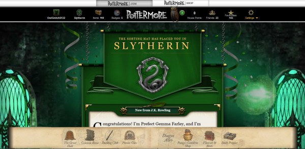 Slytherin House Sorting Pottermore Harry Potter JK Rowling