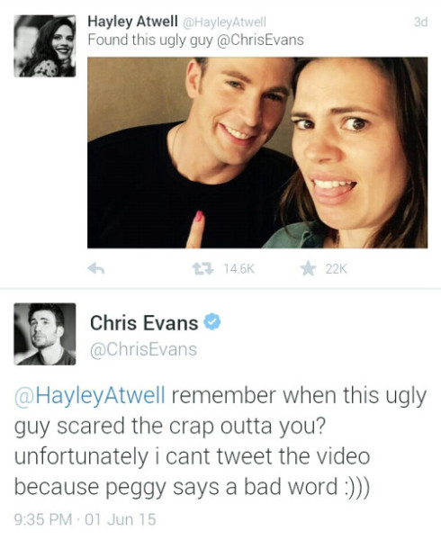 wcw chris evans hayley atwell twitter